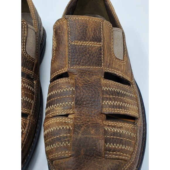 TIMBERLAND BROWN LEATHER SLIP ON CLOSED TOE SHOES COMFORT MEN SIZE 8M - Picture 14 of 14